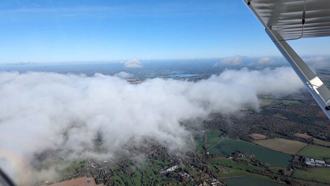 Low cloud seen from above in a Eurofox